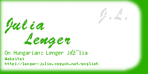 julia lenger business card